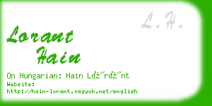 lorant hain business card